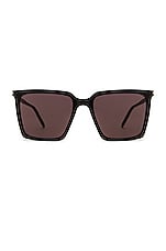 Saint Laurent SL 474 Sunglasses in Shiny Black, view 1, click to view large image.