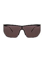 Saint Laurent SL 519 Mask Sunglasses in Black, view 1, click to view large image.