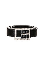 Saint Laurent Strass Belt in Nero & Crystal, view 3, click to view large image.