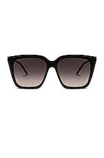 Saint Laurent Large Square Sunglasses in Black, view 1, click to view large image.