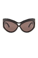 Saint Laurent Butterfly Sunglasses in Black, view 1, click to view large image.