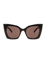 Saint Laurent Cat Eye Sunglasses in Black, view 1, click to view large image.