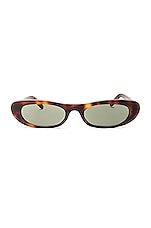 Saint Laurent SL 557 Shade Sunglasses in Medium Havana, view 1, click to view large image.