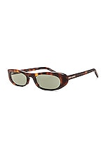 Saint Laurent Shade Sunglasses in Medium Havana, view 2, click to view large image.