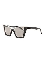 Saint Laurent SL 570 Sunglasses in Black & Silver, view 2, click to view large image.