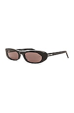 Saint Laurent SL 557 Shade Sunglasses in Black, view 2, click to view large image.