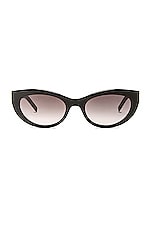 Saint Laurent SL M115 Sunglasses in Black, view 1, click to view large image.