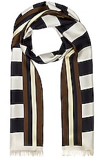 Saint Laurent Silk Scarf in Off White, view 1, click to view large image.