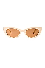 Saint Laurent SL M115 Sunglasses in Ivory, view 1, click to view large image.