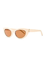 Saint Laurent SL M115 Sunglasses in Ivory, view 2, click to view large image.