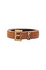 Saint Laurent Monogramme Belt in Brick, view 3, click to view large image.