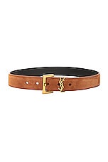 Saint Laurent Monogramme Belt in Brick, view 1, click to view large image.