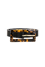 Saint Laurent Leather Belt in Havana, view 3, click to view large image.