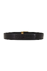 Saint Laurent Female Buckle Belt in Fondente, view 2, click to view large image.