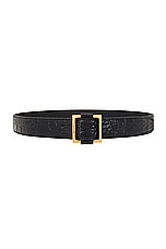 Saint Laurent Square Belt in Nero, view 1, click to view large image.