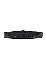 Saint Laurent Square Belt in Nero, view 2, click to view large image.