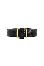 Saint Laurent Square Belt in Nero, view 3, click to view large image.