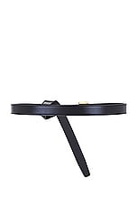 Saint Laurent Skinny Cassandre Long Belt in Nero, view 2, click to view large image.