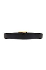 Saint Laurent Rectangle Buckle Belt in Nero, view 2, click to view large image.