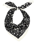 Saint Laurent Multi-Leaves Scarf in Black & Ivory, view 1, click to view large image.