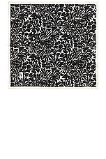 Saint Laurent Multi-Leaves Scarf in Black & Ivory, view 2, click to view large image.