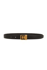 Saint Laurent Female Buckle Skinny Belt in Nero, view 1, click to view large image.