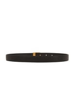 Saint Laurent Female Buckle Skinny Belt in Nero, view 2, click to view large image.