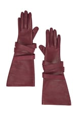 Saint Laurent Aviator Gloves in Bordeaux, view 1, click to view large image.