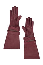 Saint Laurent Aviator Gloves in Bordeaux, view 2, click to view large image.