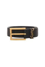 Saint Laurent Monogramme Belt in Nero, view 3, click to view large image.
