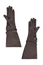 Saint Laurent Aviator Gloves in Brown, view 2, click to view large image.