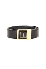 Saint Laurent Boucle La 66 Buckle Belt in Nero, view 3, click to view large image.