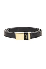 Saint Laurent Leather Belt in Nero, view 3, click to view large image.