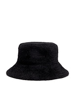 Saint Laurent Fluffy Bucket Hat in Black, view 1, click to view large image.