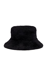 Saint Laurent Fluffy Bucket Hat in Black, view 3, click to view large image.