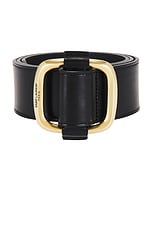 Saint Laurent Leather Belt in Nero, view 3, click to view large image.