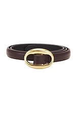 Saint Laurent Oval Belt in Dark Currant, view 3, click to view large image.