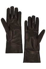 Saint Laurent Leather Gloves in Black, view 2, click to view large image.