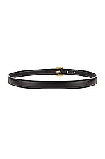 Saint Laurent Logo Leather Belt in Black, view 2, click to view large image.
