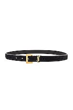 Saint Laurent Light Suede Belt in Black, view 1, click to view large image.