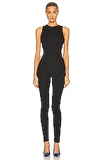Saint Laurent Sleeveless Jumpsuit in Noir, view 2, click to view large image.