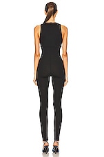 Saint Laurent Sleeveless Jumpsuit in Noir, view 4, click to view large image.