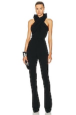 Saint Laurent Hooded Jumpsuit in Noir, view 1, click to view large image.