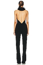 Saint Laurent Hooded Jumpsuit in Noir, view 4, click to view large image.