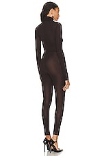 Saint Laurent Turtleneck Jumpsuit in Chocolate, view 3, click to view large image.