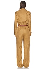 Saint Laurent Long Sleeve Jumpsuit in Camel, view 4, click to view large image.
