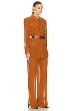 Saint Laurent Long Sleeve Jumpsuit in Ocre Vintage, view 2, click to view large image.