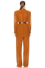 Saint Laurent Long Sleeve Jumpsuit in Ocre Vintage, view 3, click to view large image.