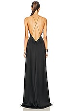 Saint Laurent Maxi Gown in Noir, view 3, click to view large image.