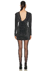 Saint Laurent Mini Dress in Noir & Argent, view 3, click to view large image.